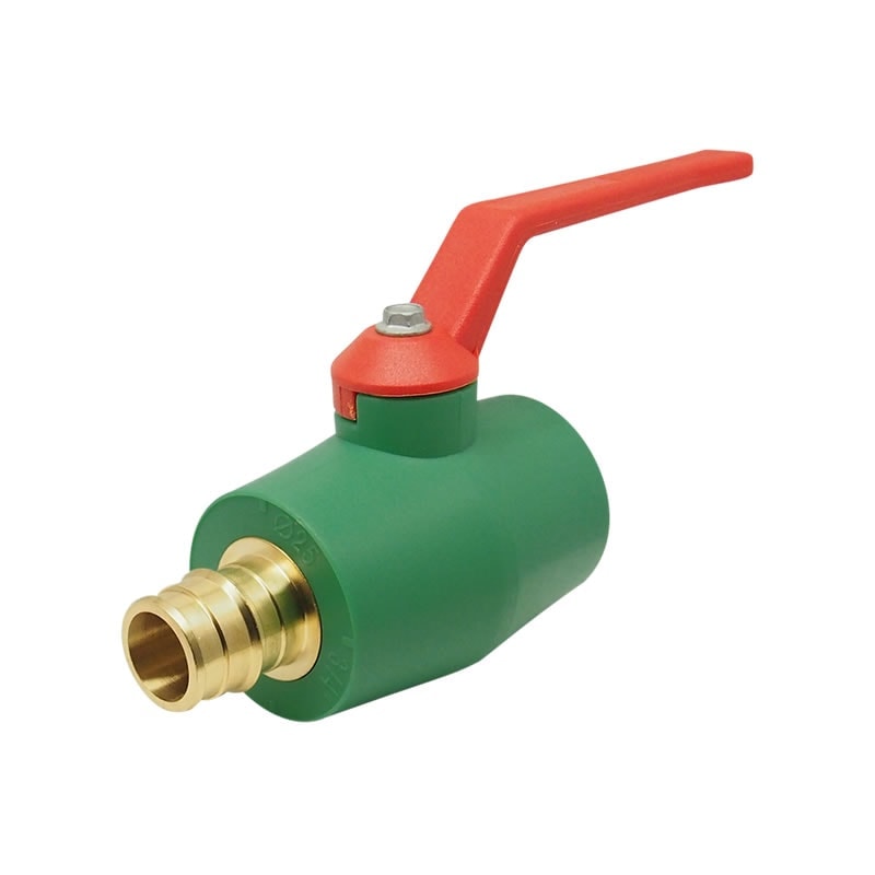Red-White 1516PAB PP-RCT Ball Valve – PEX – 1/2"–1"