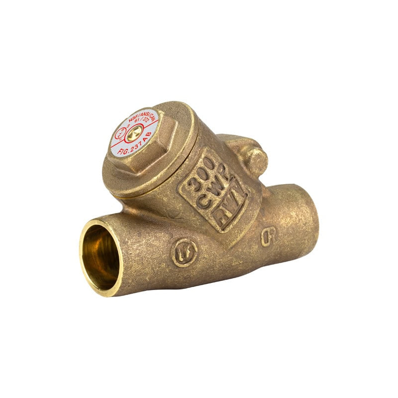Red-White 237AB Lead Free Brass Solder Ends Swing Check Valve – Sweat/Solder – 1/2"–2"