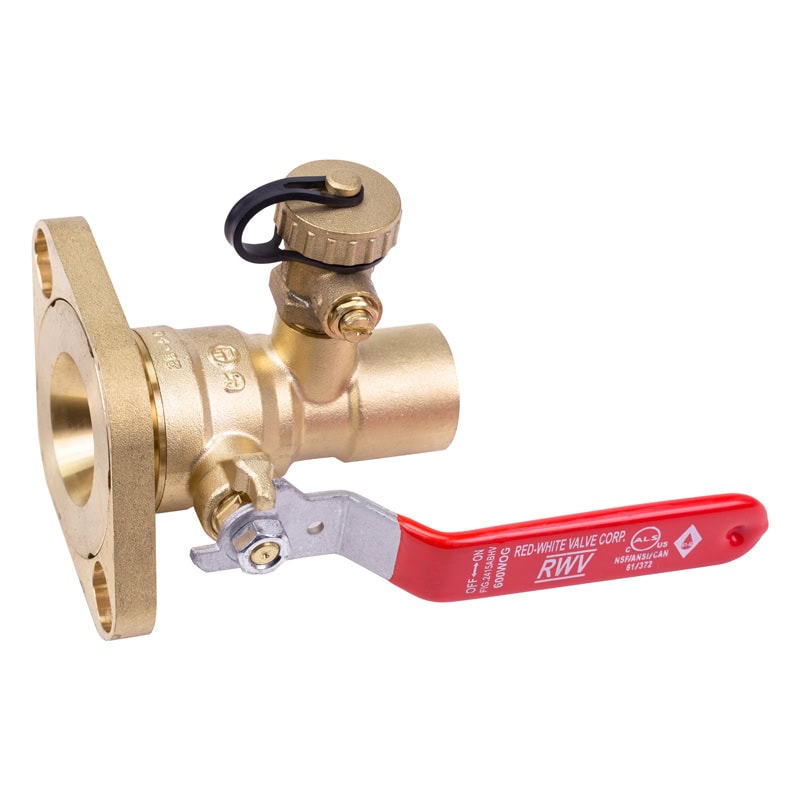 Red-White 2415ABHV Abhv Pump Flange Bv Sweat W/Drain – Sweat/Solder – 3/4"–2"