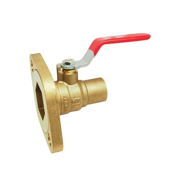 Red-White 2419 Brass Pump Flange Ball Valve – Sweat/Solder – 3/4"–2"