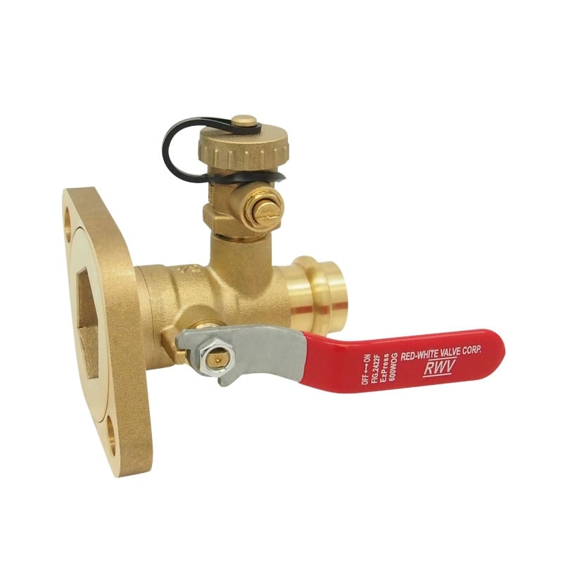 Red-White 2422F EzPress End Pump Flange Ball Valve with Drain – 3/4"–2"