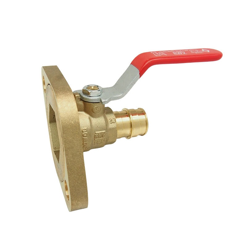 Red-White 2424AB DZR Lead Free Brass PEX Pump Flange Ball Valve – 3/4"–1"