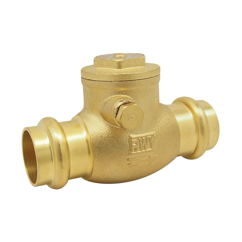 Red-White 244AB Lead Free Brass EzPress Swing Check Valve – 1/2"–2"