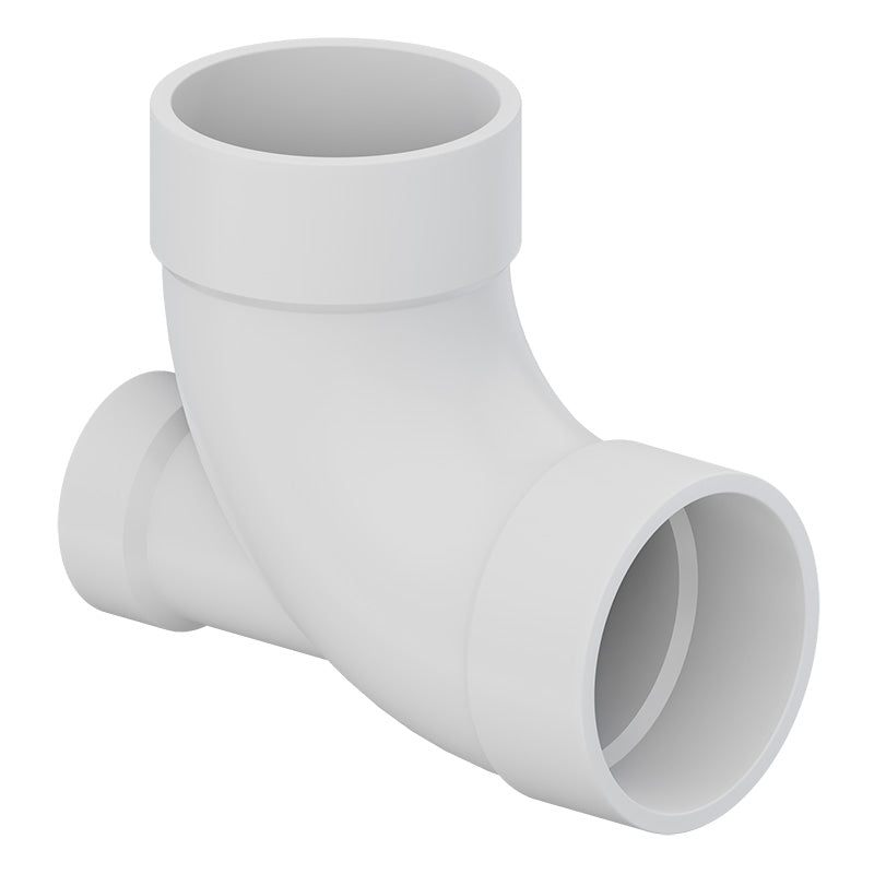 4" 90° Bend W/2" LOW HEEL INLET PVC DWV