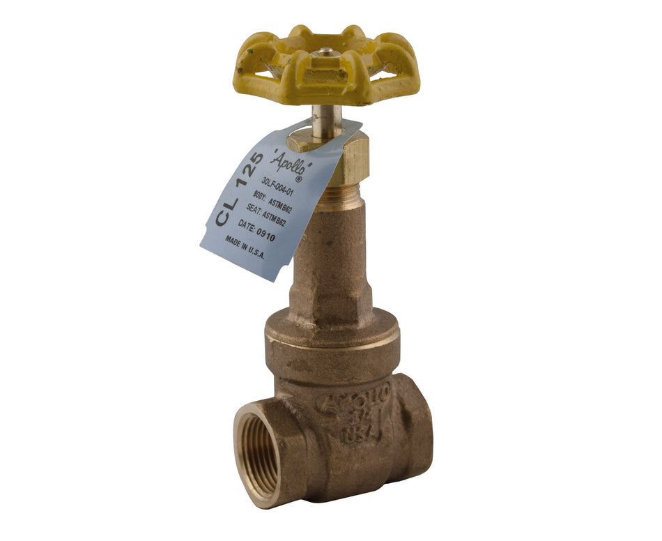 Apollo 30-101T-LF Class 125 Lead-Free Bronze Gate Valve – Rising Stem – FNPT & Press – NSF 61/372 – Made in USA