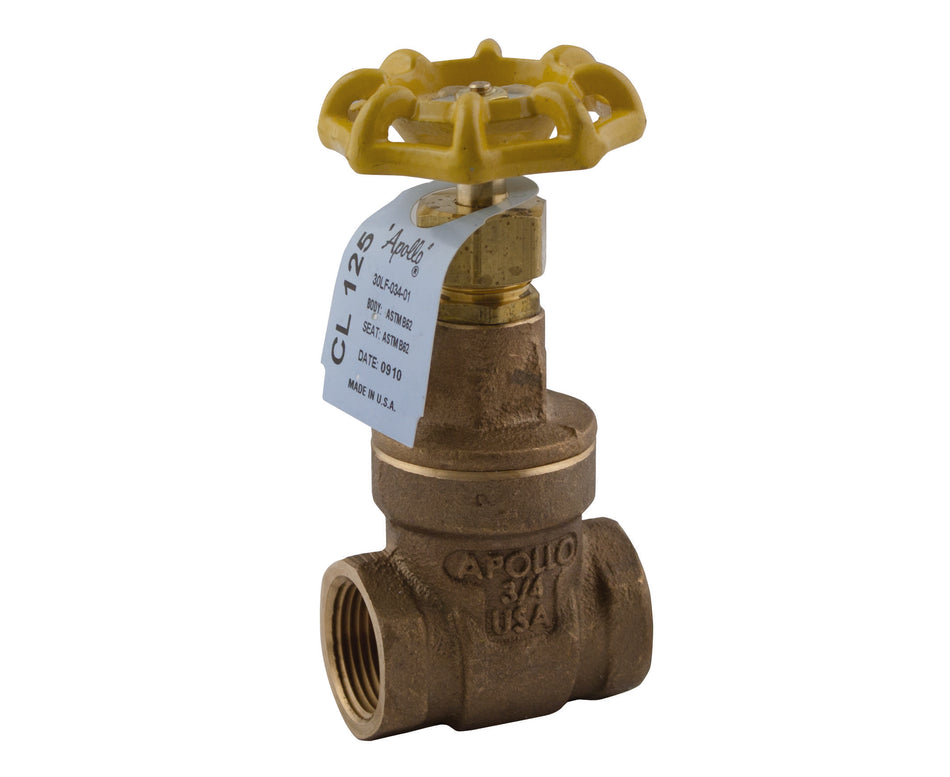 Apollo 30-102T-LF Class 125 Lead-Free Bronze Gate Valve – Non-Rising Stem – FNPT & Press – NSF 61/372 – Made in USA
