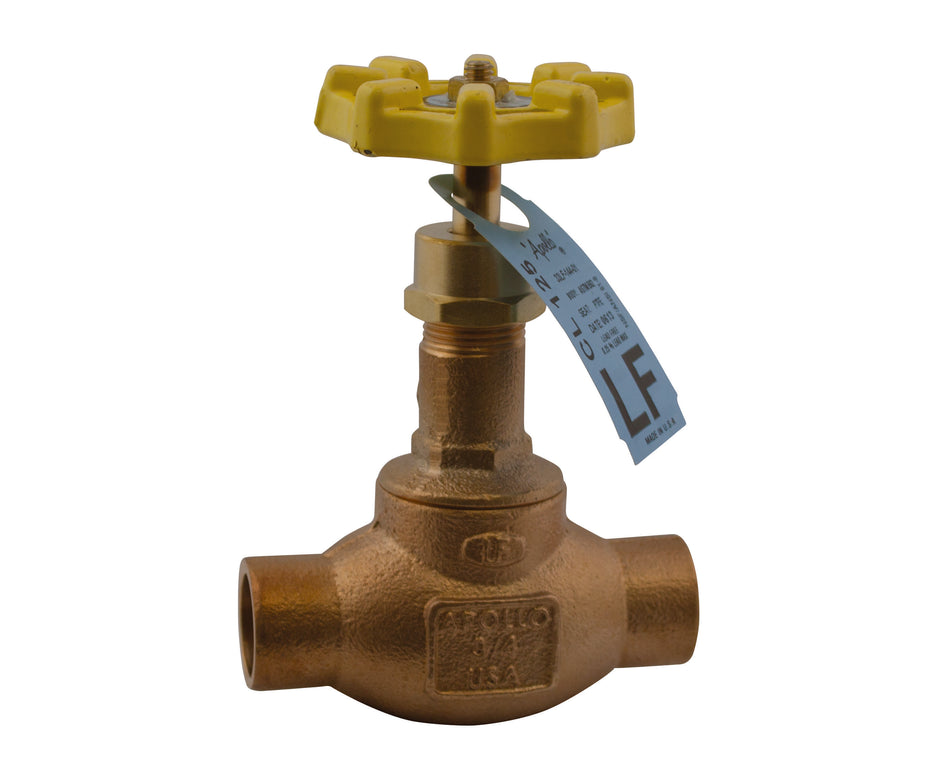 Apollo 33LF-143 Lead-Free Class 125 Bronze Globe Valve – NSF 61 & 372 – 2 x Solder – Made in USA