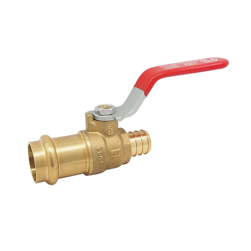 Red-White 5004AB DZR Lead Free Brass PEX Ball Valve – EzPress – 1/2"–1"