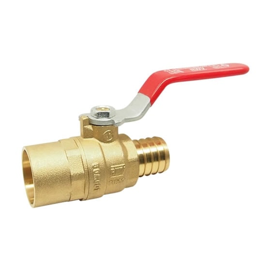 Red-White 5007AB DZR Lead Free Brass PEX Ball Valve – 1/2"–1"