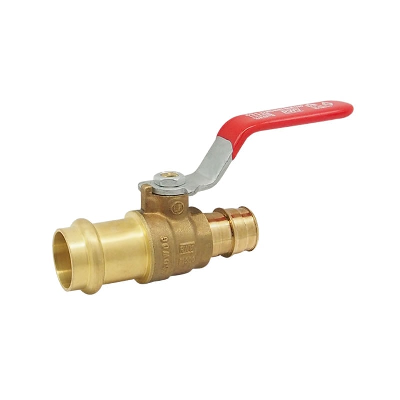 Red-White 5014AB DZR Lead Free Brass PEX Ball Valve – EzPress – 1/2"–1"