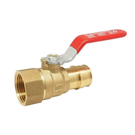 Red-White 5016AB DZR Lead Free Brass PEX Ball Valve – Threaded FNPT – 1/2"–1"