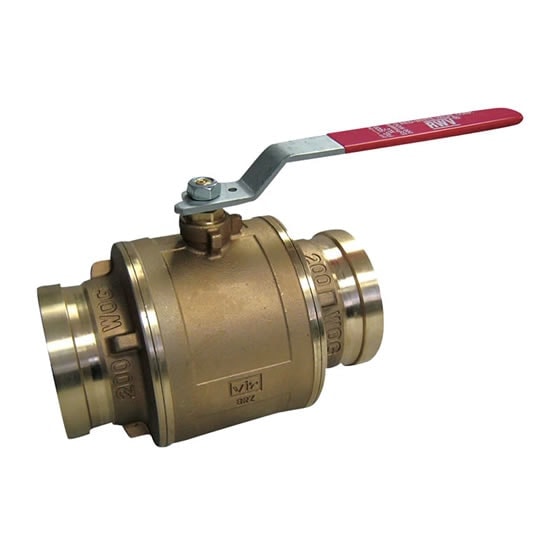 Red-White 5020ABX DZR Lead Free Brass Full Port EzPress Ball Valve – 2-1/2"–4"