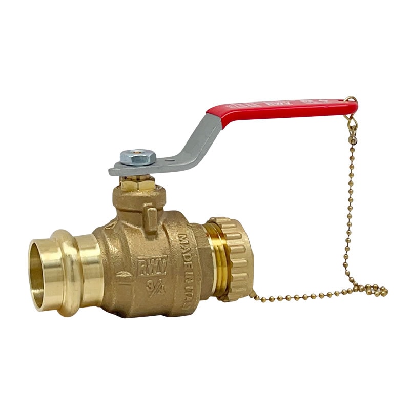 Red-White 5026AB DZR Lead Free Brass Full Port EzPress Hose End Ball Valve – 1/2"–3/4"