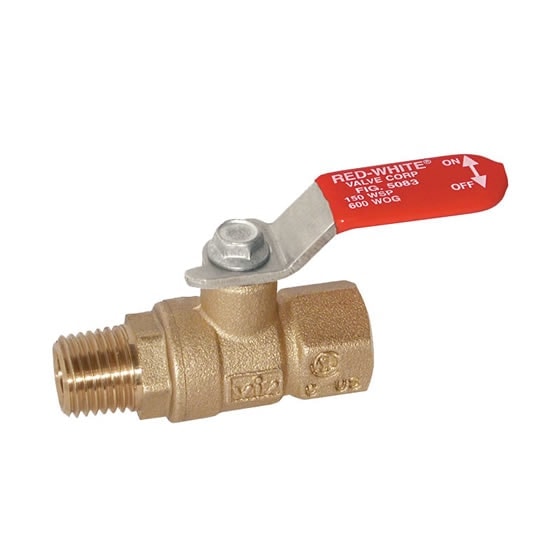 Red-White 5083 Brass Mini Ball Valve – Threaded MNPT – 1/4"
