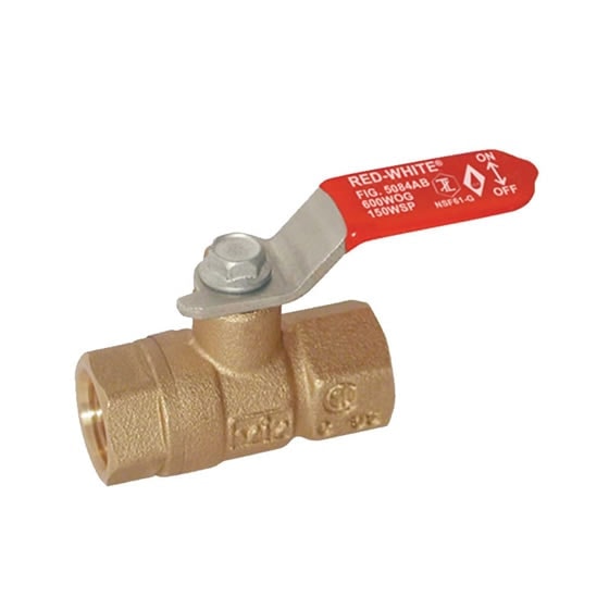 Red-White 5084AB Lead Free Brass Mini Ball Valve – Threaded FNPT x FNPT – 1/4"