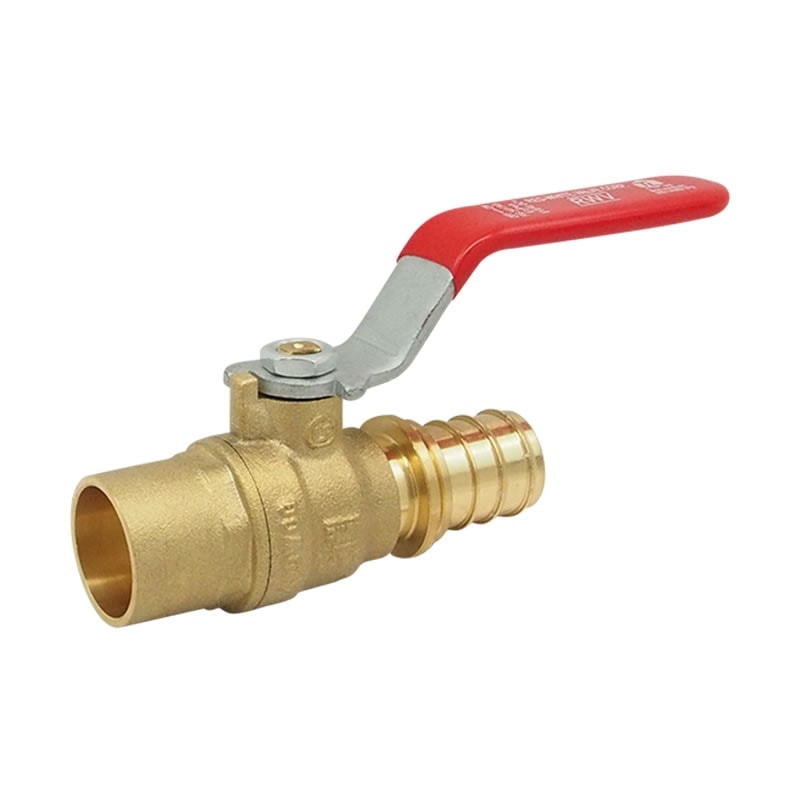 Red-White 5417AB DZR Lead Free Brass PEX Ball Valve – 1/2"–1"