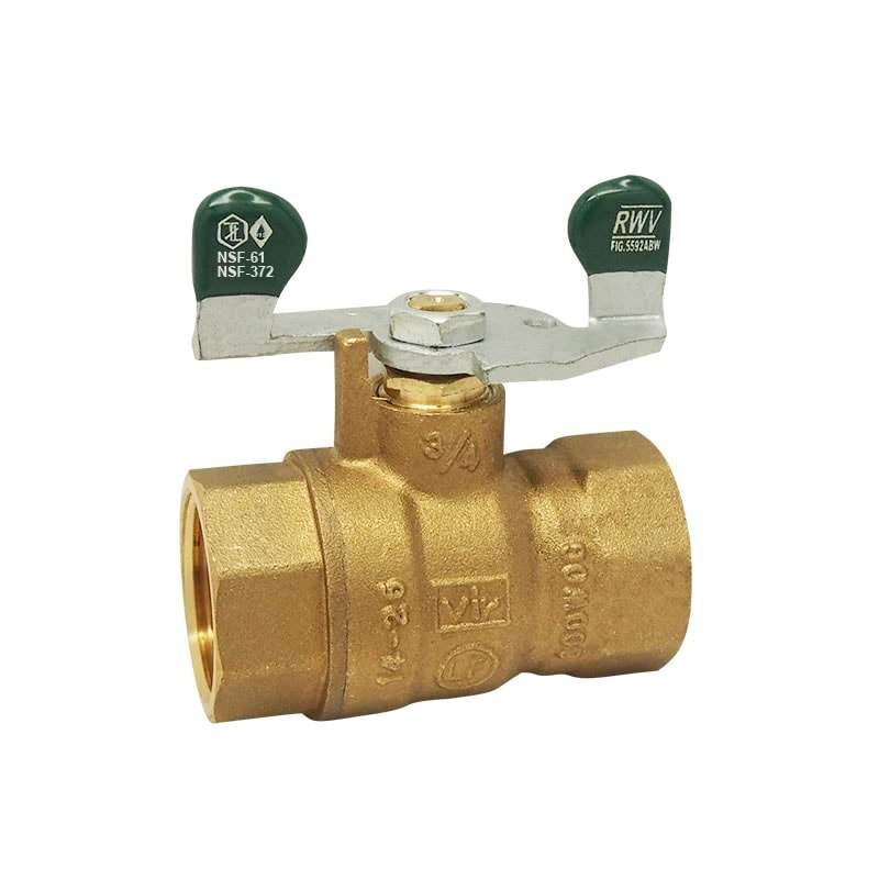 Red-White 5592ABW Lead Free Brass Ball Valve with Wing Handle – Threaded FNPT x FNPT – 1/2"–1"