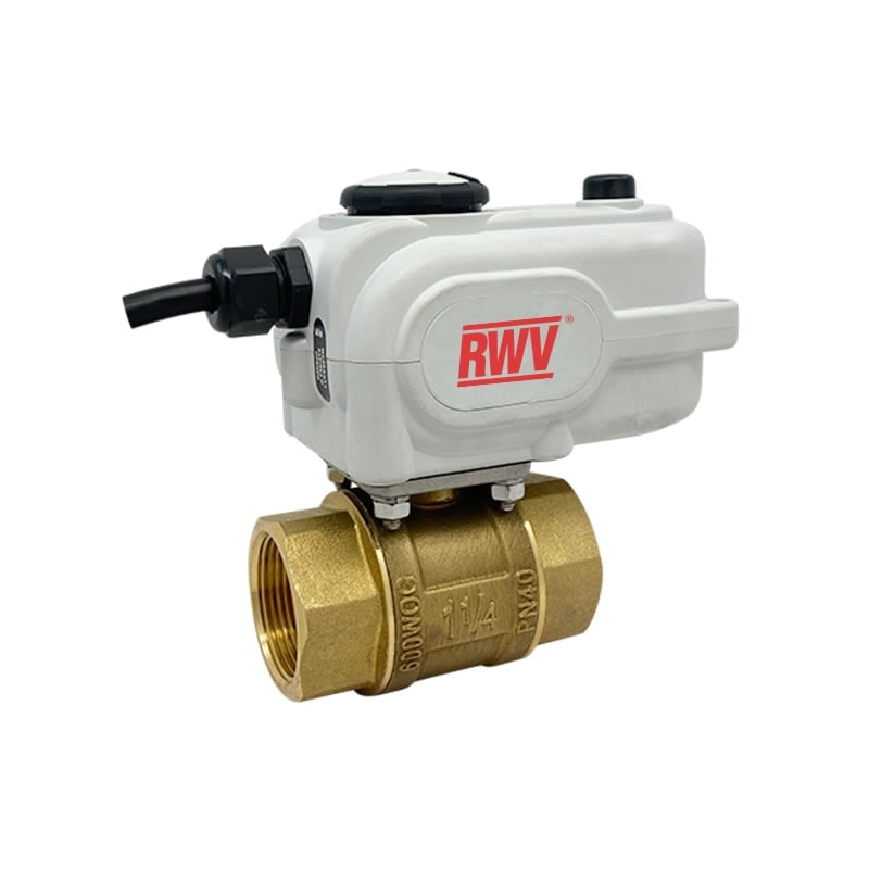Red-White 5930 24V Ac Actuated Brass Bv 1 – Threaded FNPT x FNPT – 1/2"–2"