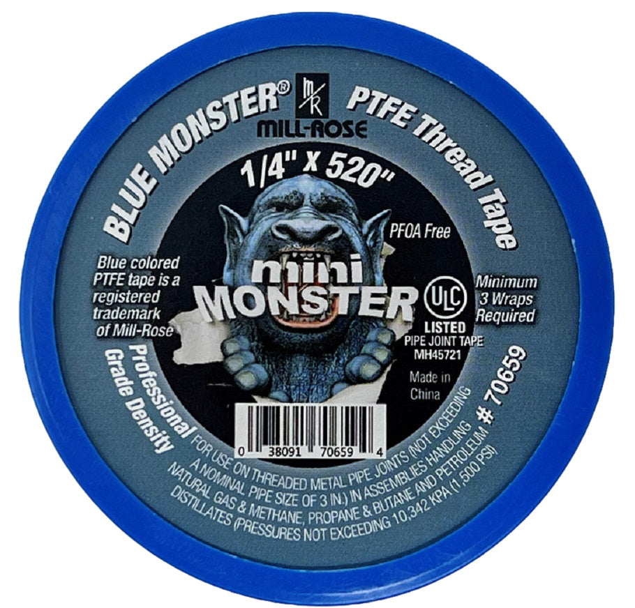 Blue Monster 70659 1/4"x520" MINI-MONSTER PTFE THREAD TAPE