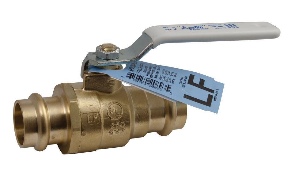 Apollo 77V-100 Series 2-Piece Full Port Lead-Free Brass Press Ball Valve