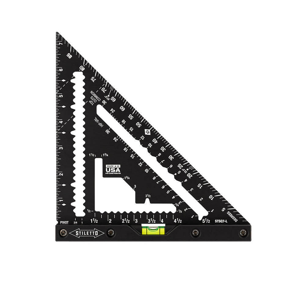 Stiletto  STSQ7-L CARPENTER SQUARE W/LEVEL 7IN