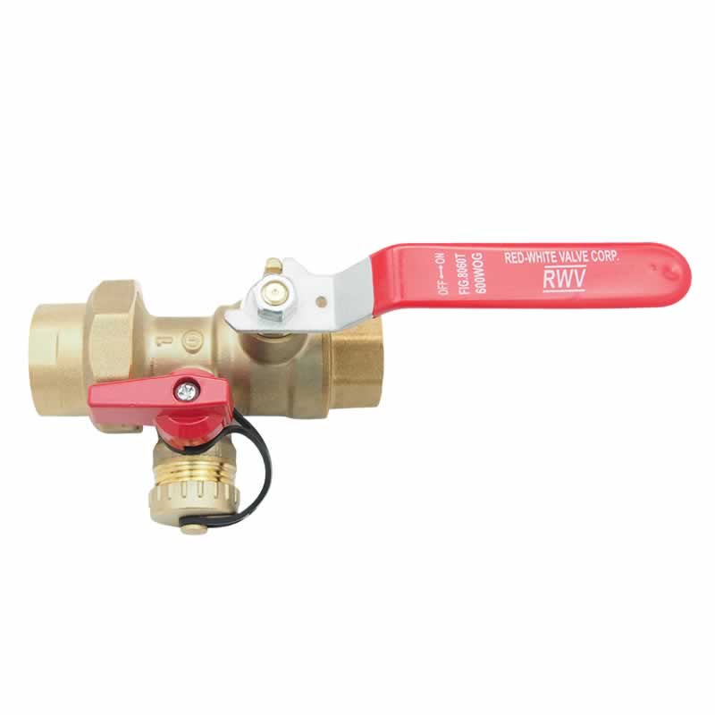 Red-White 8060T Union Valve with Drain – Threaded FNPT x FNPT