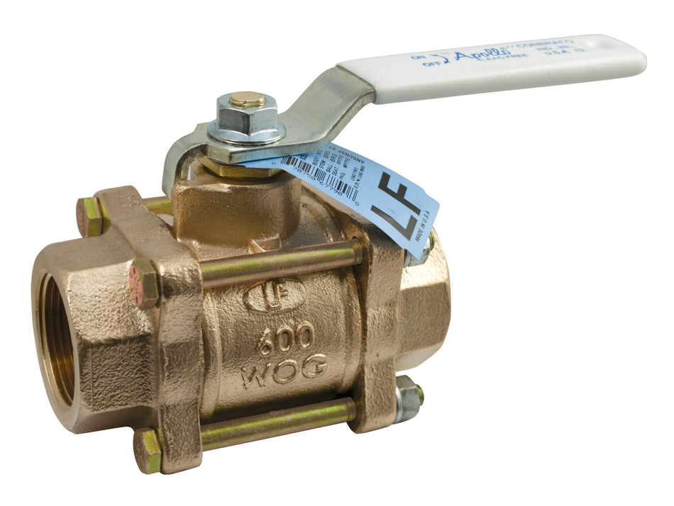 Apollo 82LF-100 Series 3-Piece Full Port Lead-Free Bronze Ball Valve