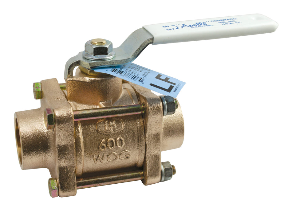 Apollo 82LF-200 Series 3-Piece Full Port Lead-Free Bronze Ball Valve
