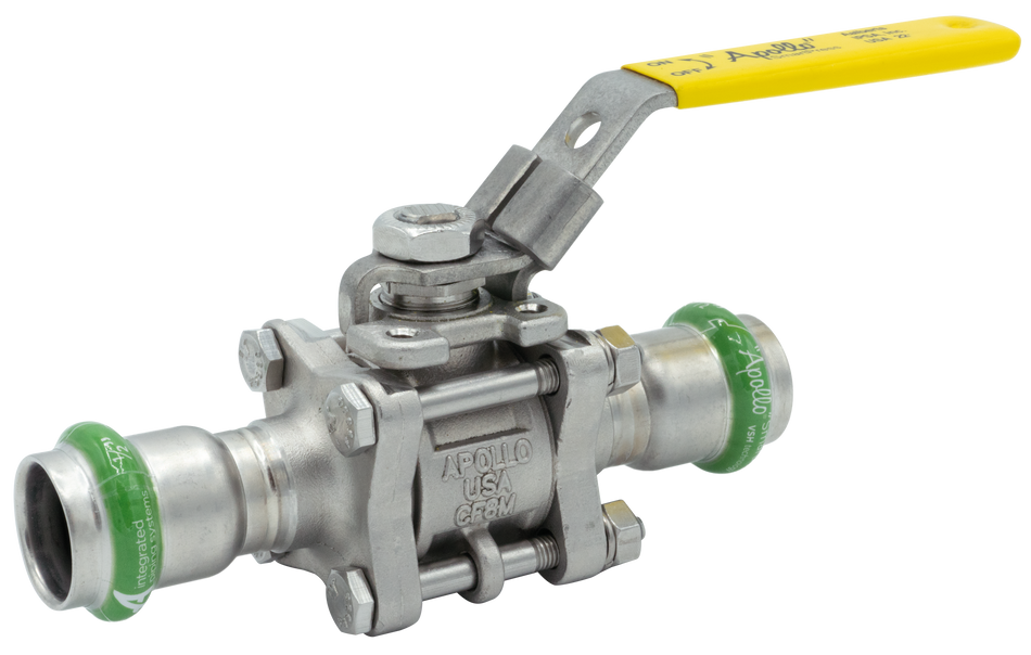 Apollo 86V Series SmartPress 316 Stainless Steel 3-Piece Ball Valve