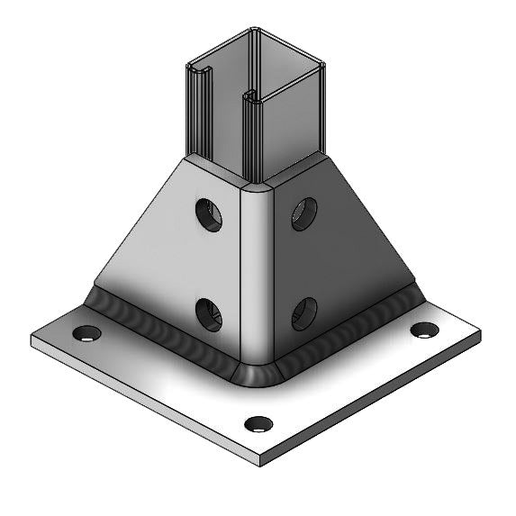 Post Base 1 5/8 Strut 5" Base