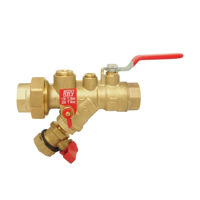 Red-White 92ST-BY DZR Brass Full Port Combination Strainer with Bypass Port
