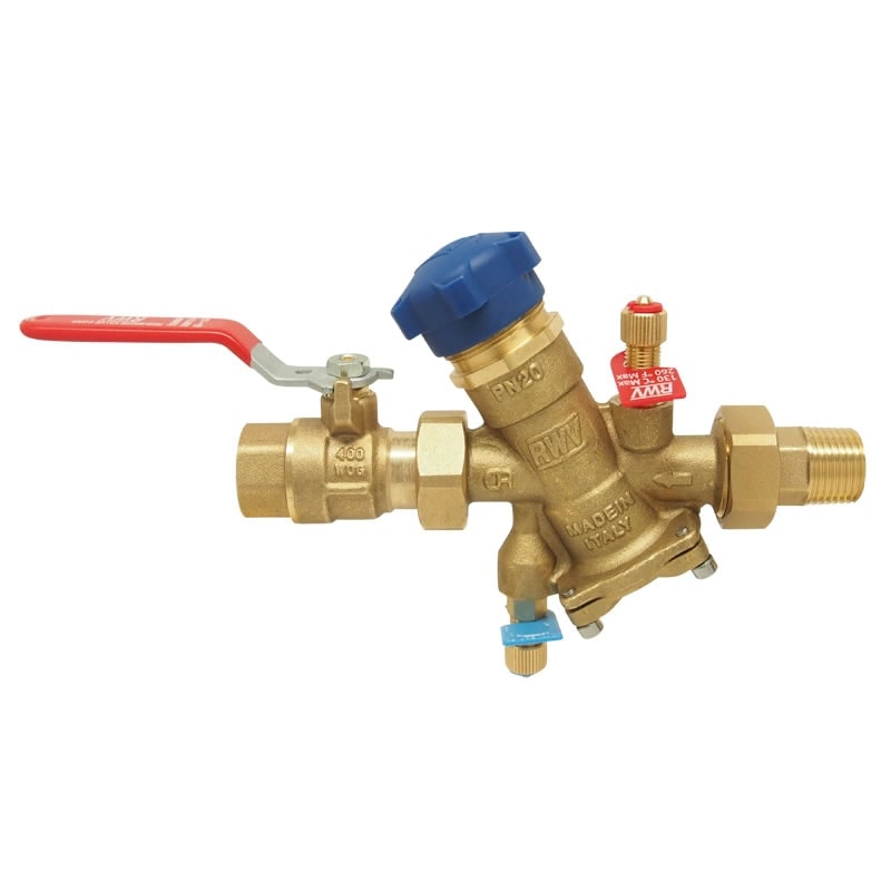 Red-White 9707IBV DZR Brass Pressure Independent Control Valve (PICV) with Isolation Ball Valve
