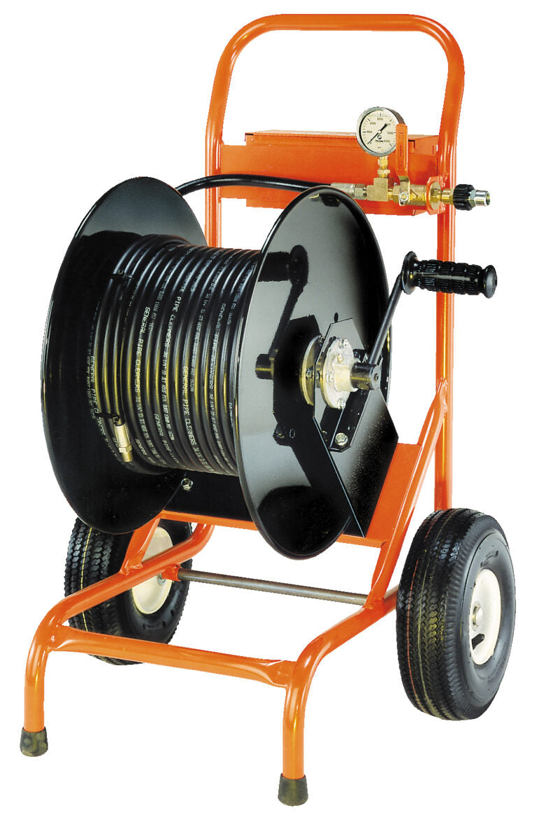 General Wire CM300 - Water Jetter Cart Reel 2Wheel Cart, 300 ft. Capacity Hose