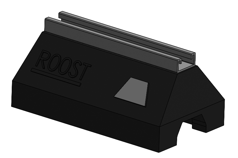 Roost Rooftop Support Block 9.8" w/Elevated 13/16" Pre-Galv. Strut (6"-12" high)