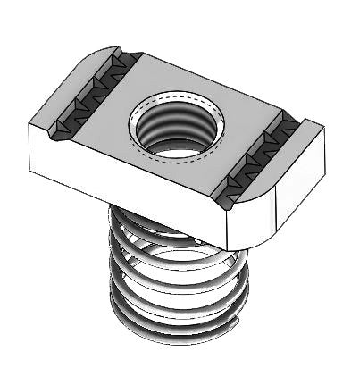 Strut Nut w/ Regular Spring Zinc Import 7/8"