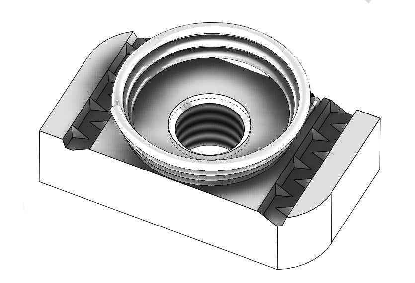 Strut Nut w/ Top Spring Zinc Import 3/8"