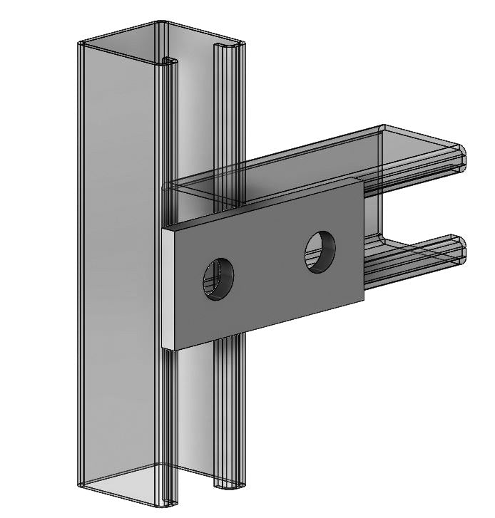2-Hole Splice Plate Zinc 1-5/8" x 3-1/2"