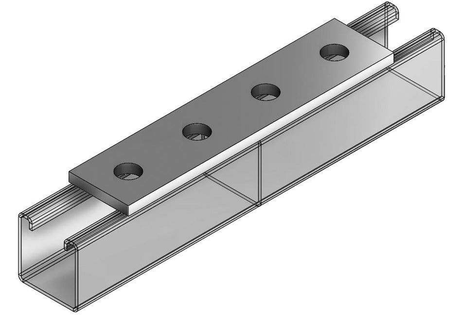 4-Hole Splice Plate Zinc 1-5/8" x 7-1/4"