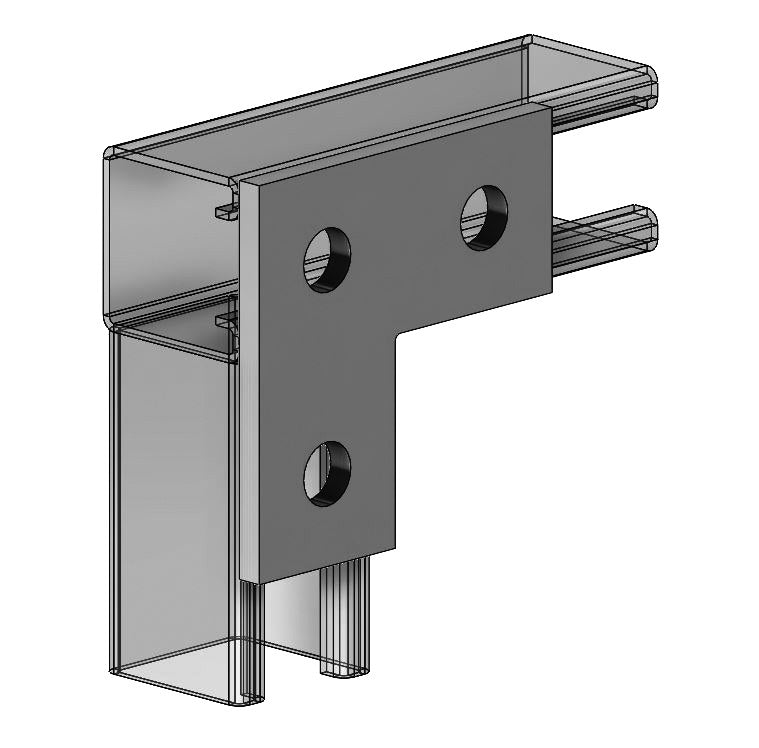 3-Hole Corner Plate Zinc 3-1/2" x 3-1/2"