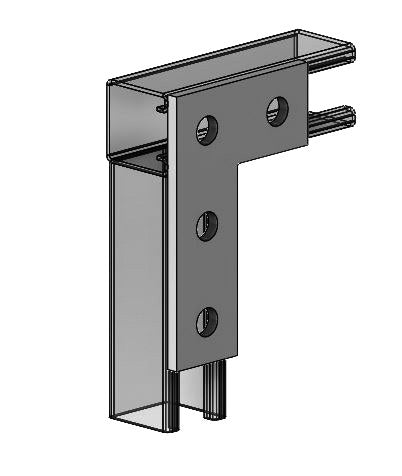 4-Hole Corner Plate Zinc 3-1/2" x 5-3/8"