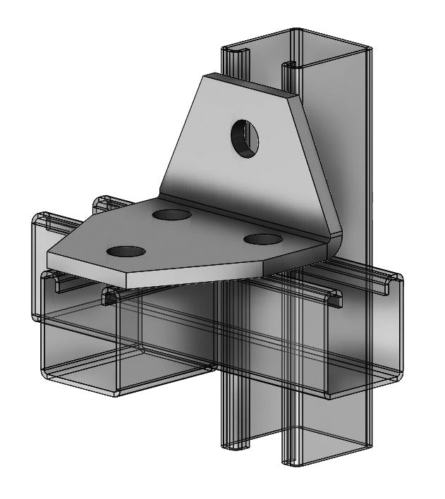 4 Hole Shelf Gus 3 Way Angle