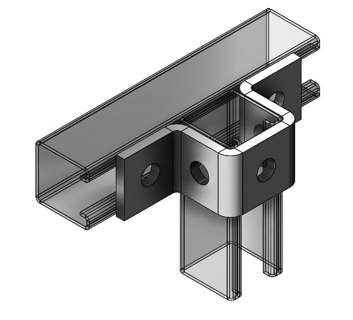 5-Hole "U' Support Zinc for 1-5/8" x 1-5/8" Strut