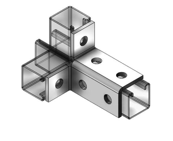 6 Hole Double Corner Connect 1-7/8" Double Wing Zinc