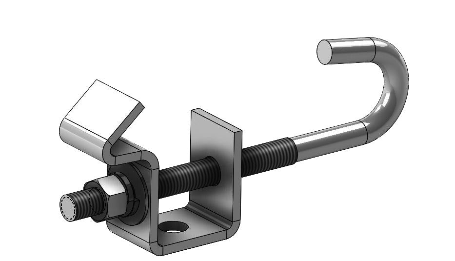 Adjustable Rod Beam Clamp Plain Finish 3/8"