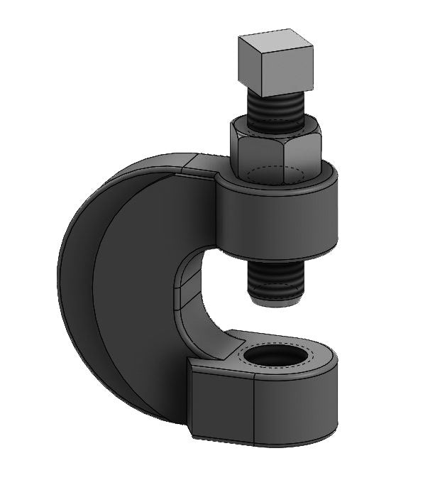 C-Clamp Malleable Iron w/ Locknut Electro-Galvanized 3/8"