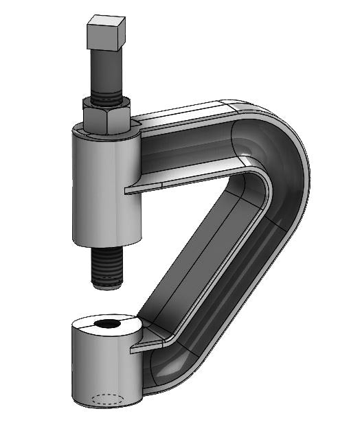 Purlin Clamp w/ Locknut Plain Finish 3/8"
