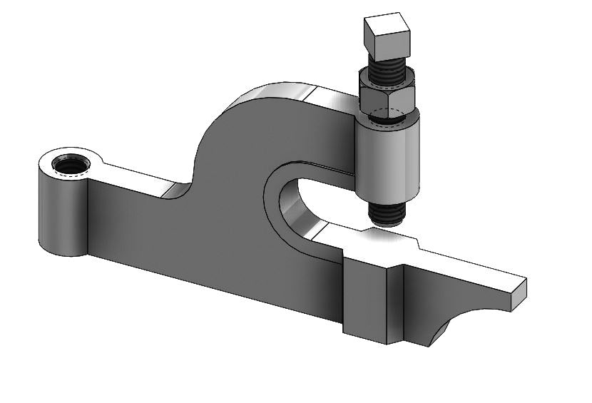 Extended C-Clamp w/ Locknut Plain Finish 3/8"