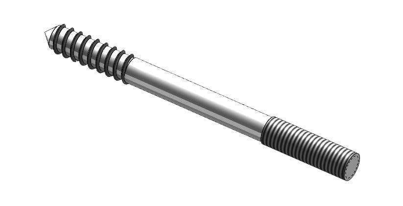 Hanger Bolts Electro-Galvanized 3/8 X 3-1/2"