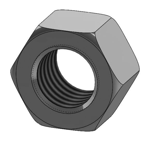 Nut Std. Hex Electro-Galvanized 1/4"