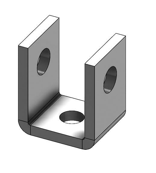 Welded Beam Attachment Only Electro-Galvanized 1"
